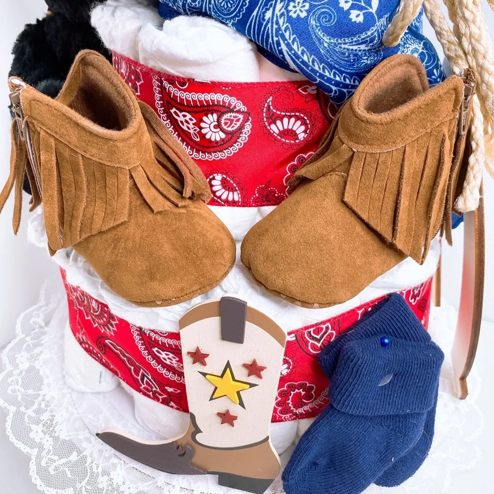 Wester Diaper Cake, Wild West Baby Shower